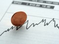 Penny on uptrend graph